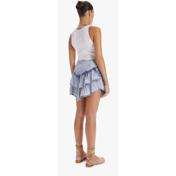 MOTHER The Ruffle Mini Skirt in Denim Size 28 $188 NEW [jb] - Picture 3 of 9